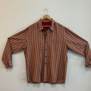 Tommy Bahama Red and Brown Embroidered Shirt